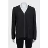 Loose green cardigan with a zipper