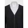 Loose green cardigan with a zipper