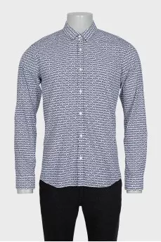 Men's fitted shirt with signature print