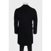Men's wool coat with hidden buttons