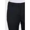 Black tapered wool trousers