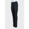 Black tapered wool trousers
