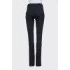Black tapered wool trousers