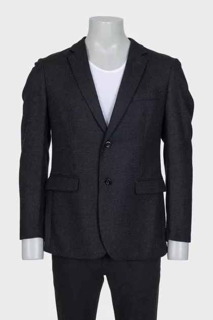 Men's single-breasted wool jacket