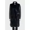 Black mink coat with a belt