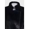 Black mink coat with a belt