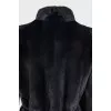 Black mink coat with a belt