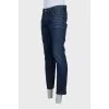 Men's dark blue jeans with decoration