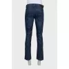 Men's dark blue jeans with decoration