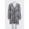 Fitted dress in silver print with tag