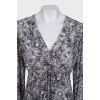 Fitted dress in silver print with tag