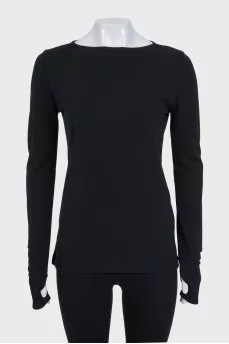 Black long sleeve top with thumb holes