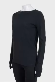 Black long sleeve top with thumb holes