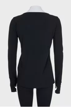 Black long sleeve top with thumb holes