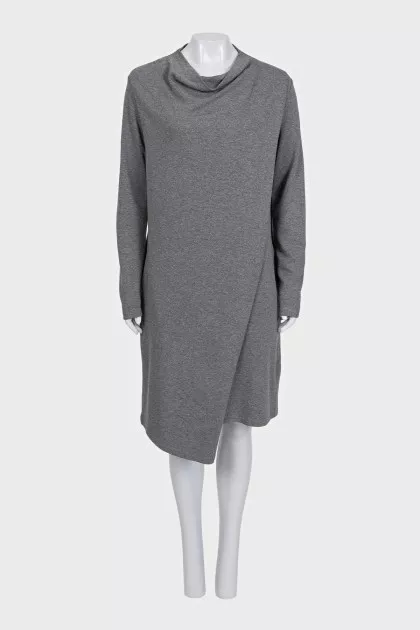 Gray straight-cut dress