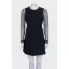 Fitted dress with sheer sleeves