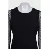 Fitted dress with sheer sleeves