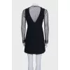 Fitted dress with sheer sleeves