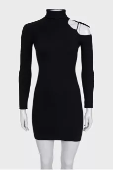Black dress with shoulder accent
