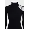 Black dress with shoulder accent