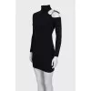 Black dress with shoulder accent