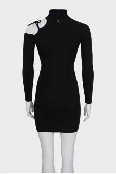 Black dress with shoulder accent