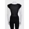 Black top with lace inserts