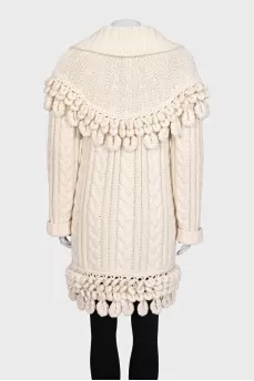 Knitted cashmere dress with decoration