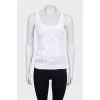 Perforated cardigan and tank top set