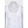 Perforated cardigan and tank top set