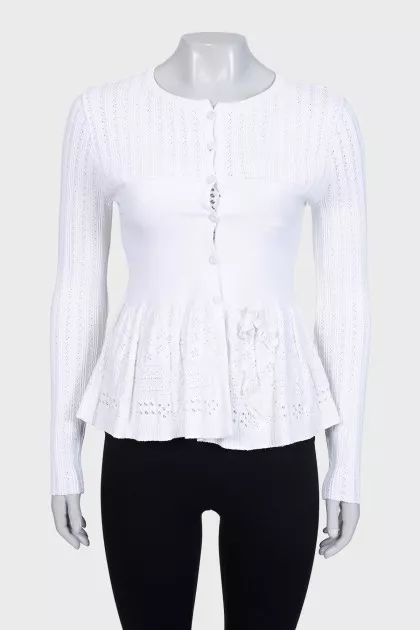 Perforated cardigan and tank top set