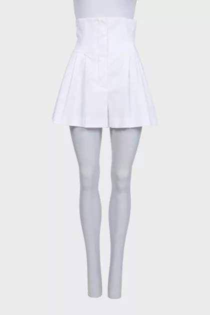White high-waist shorts