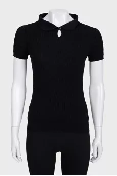 Slim-fit button-down t-shirt