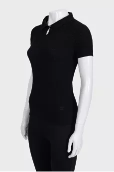 Slim-fit button-down t-shirt