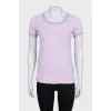 Purple straight-cut T-shirt