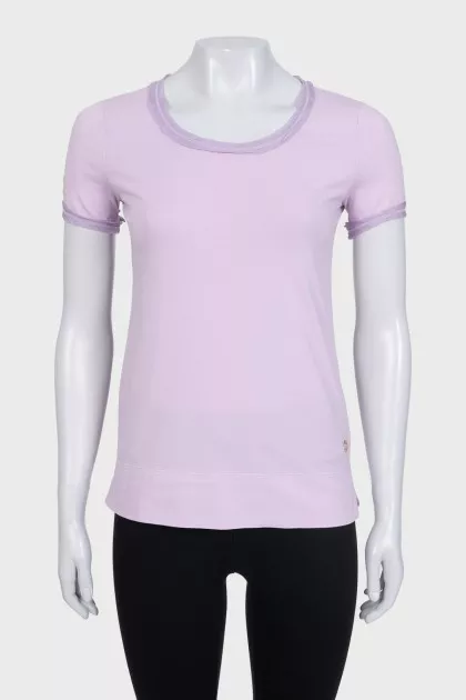 Purple straight-cut T-shirt