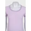 Purple straight-cut T-shirt