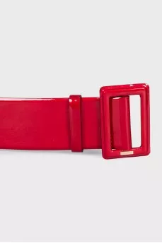 Red patent leather belt