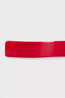 Red patent leather belt