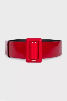 Red patent leather belt