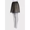 Black skirt with lace in floral print