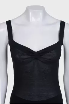 Black tank top with front accent