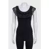 Black tank top with embellished top
