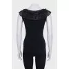 Black tank top with embellished top
