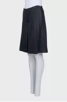 Black wool shorts with slits