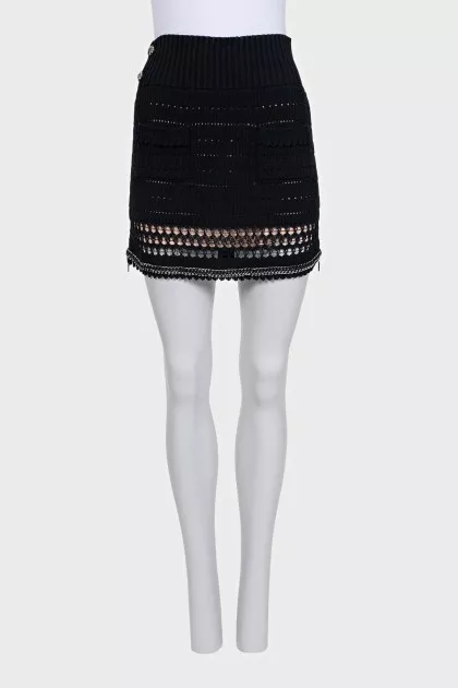Black skirt with silver chain
