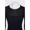 Two-tone long sleeve cashmere and silk