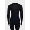 Two-tone long sleeve cashmere and silk