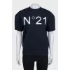 Футболка oversize з сріблястим лого
