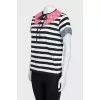 Striped T-shirt with decorative inserts